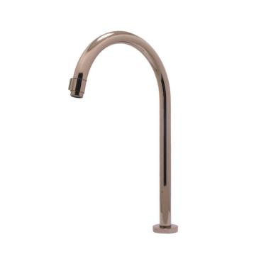 Imagem de Torneira Banheiro Lavatório Bancada Slim Tube Alta Rose Gold