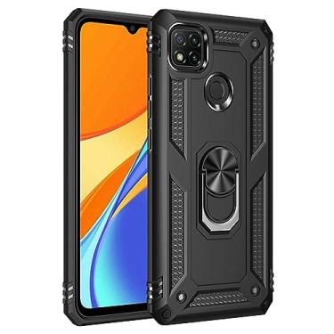 Imagem de Armadura à prova de choque para Xiaomi 9 9T 9A 9C NFC Case Capa de telefone para Redmi Note9 Pro Ring Stand Bumper Silicone Phone Back Cover,Blcak,For 9 Power