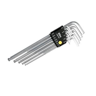 Imagem de Wiha Tools Conjunto De Chaves L Sextavadas Wiha 36998 Extremidade Esférica Longa Em Suporte Prostar Acabamento Cromado