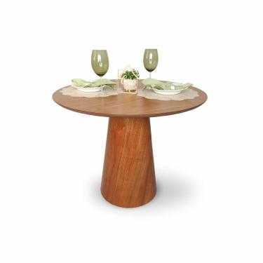 Imagem de Mesa de Jantar Redonda Laminado em Madeira 90cm Cairo Madeira