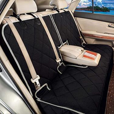 Imagem de HUDRA Capa de assento de carro para cães à prova d'água capa de assento de cachorro para carros banco traseiro resistente antiderrapante capa de assento de carro protetor de braço compatível com caminhões, carros e SUVs