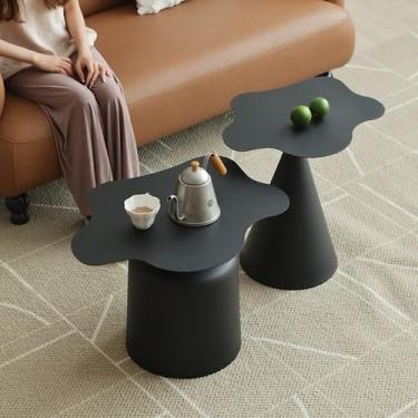 Imagem de Mesa de centro pequena mesa de centro criativa sala de estar sofá borda algumas nuvens estilo mesa de chá mesas pequenas mesas mesas de canto (cor: combinação preta)