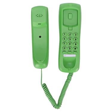 Imagem de Telefone, mini telefone fixo com interrupção silenciosa, rediscagem noturna, toque de música, discagem por pulso e trovão antiinterferência para escritório, casa, telefone de hotel KXT628 (verde)