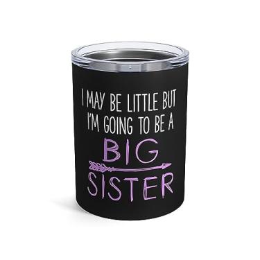 Imagem de Teegarb Letter Blanket I May Be Little But I'm Going To Be Promoted To Big Sister Camiseta Tumbler 290 ml