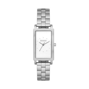 Imagem de Skagen Relógio feminino Hagen retangular prata pulseira de aço inoxidável (modelo: SKW3130), Prata, Hagen