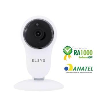 Imagem de Câmera de Segurança Inteligente Wi-Fi Fixa, Full HD, 1080p, Elsys, ESC-WY3F, Branca – Compatível com Alexa
