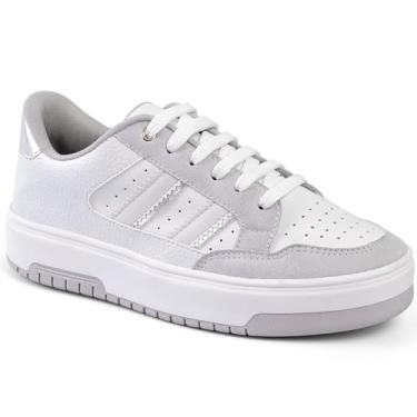 Imagem de Tênis Flatform Casual Confortável Plataforma Clássico Casual prata34