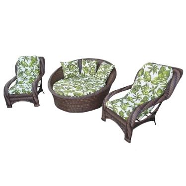 Imagem de Chaise Fibra com Poltronas Descanso Zimbros Verde