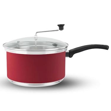 Imagem de Panela Pipoqueira Top 3l Aluminio com Tampa Vidro Vermelho