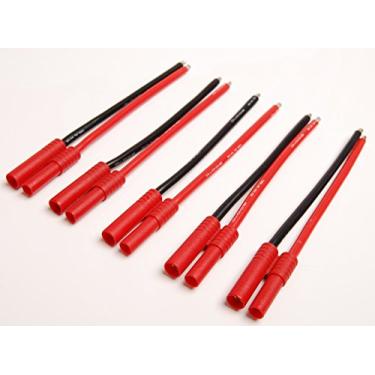 Imagem de Lote (5) Conector bala de 4 mm vermelho macho preto fêmea 12awg para RC Turnigy & HXT