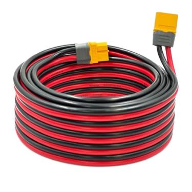 Imagem de ZkeeShop Cabo de extensão XT60 12AWG XT60 fêmea para adaptador de conector macho compatível com bateria RC de painel solar de estação de energia (20 pés)