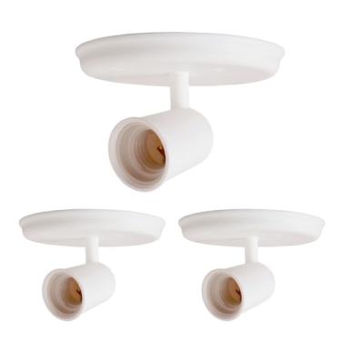 Imagem de Kit 3 Luminárias Spot de Sobrepor 1 Lâmpada Direcionável E27 Articulado (branco)