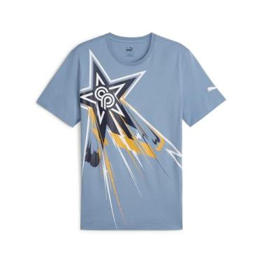 Imagem de PUMA Camiseta masculina com logotipo Christian Pulisic, Azul Zen, G