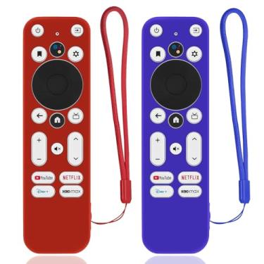 Imagem de 2 peças de capa para controle remoto Onn Android TV, à prova de choque, antisujidade, compatível com controle remoto Onn TV 4K UHD Stick TV Box 100024646 100026240, antideslizante, não irrita a pele