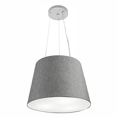 Imagem de Lustre Pendente Cone Cúpula Tecido 30/40x30, Vivare Iluminação, Pendente4152 CZ, Cinza, Médio