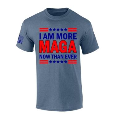 Imagem de Trenz Shirt Company Camiseta masculina de manga curta More MAGA Now Red Blue Stars, Índigo mesclado, G