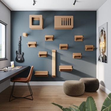 Imagem de Prateleira para Gatos Frédy Grande 15mm Marrom