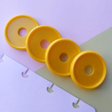 Imagem de Kit 12 Discos G 32mm de Caderno Infinito Sistema Inteligente Amor Infinito Cadernos - Círculo (Amarelo Metalizado)