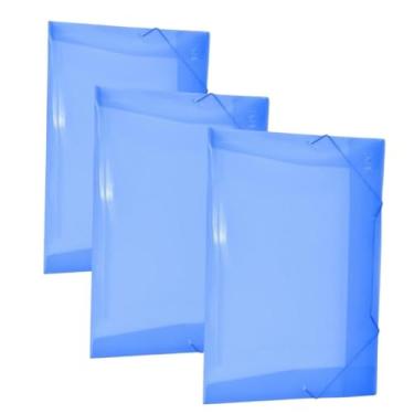 Imagem de KIT 30 PASTA AZUL ABA COM ELASTICO SEM LOMBO PARA ORGANIZAR DOCUMENTO ESCRITÓRIO