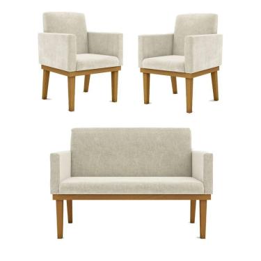 Imagem de Kit 04 Poltronas Reforçada Courino + 1 Namoradeira Reforçada