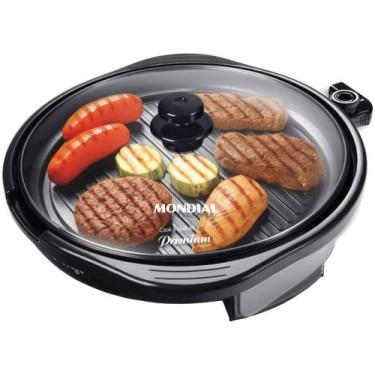 Imagem de Grill Mondial G-03 Redondo 1270W Antiaderente, Preto, 110V