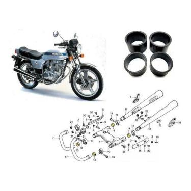 Imagem de 4 juncao guarnicao escapamento dianteira traseira cb 400/450 - Valflex