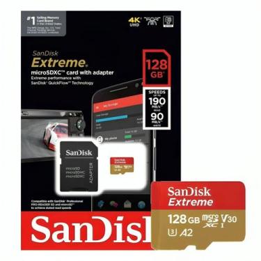 Imagem de Cartão Memória Extreme SanDisk 128GB microSDXC 190-90MB