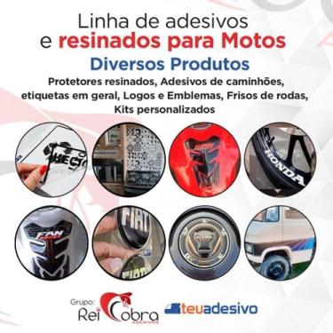Imagem de Kit Adesivo Protetor Tanque E Bocal Moto Yamaha Nossa senhora Preto - 
