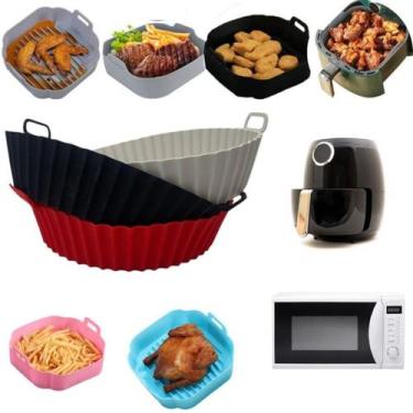 Imagem de Forma de Silicone Reutilizável Forro Para AirFryer Microondas Kit com 
