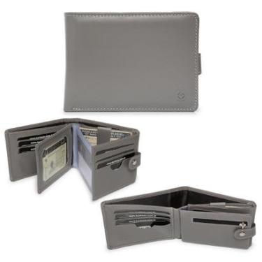 Imagem de Carteira Masculina Couro Legítimo Porta moedas Documentos com caixa Presente Cod 560-Masculino