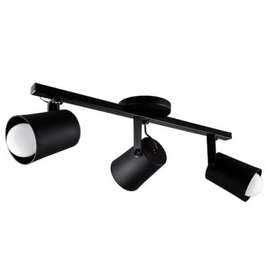 Imagem de Spot Sobrepor Luminária Teto Direcionável Fokus Trilho 03 Lâmpadas E27 Moderno Bivolt (Preto)
