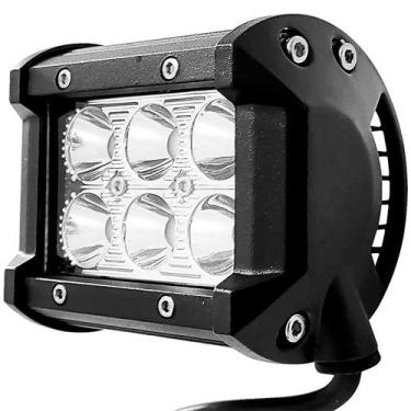 Imagem de Farol De Milha Universal Quadrado 6 Leds 18w Super Potente Guincho Car
