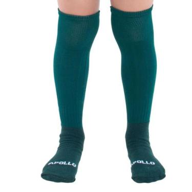 Imagem de Meião de Futebol Infantil Colorido Apollo, Verde escuro