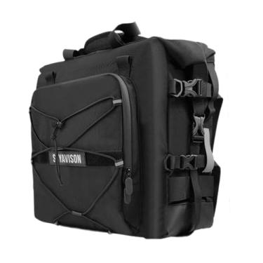 Imagem de JicSuXi Bolsa de Selim para Motocicleta Genérica Preta, Bolsa de Bagagem para Motocicleta, 20L, Grande Capacidade, Bolsa Lateral de Nylon para Motocicleta, Pa