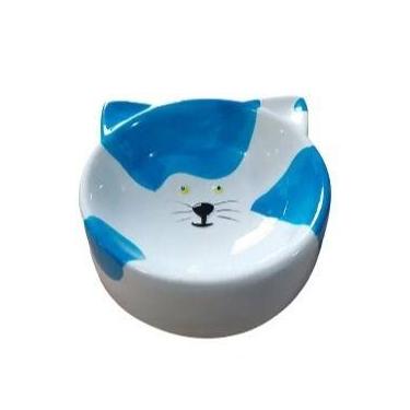Imagem de Comedouro de Porcelana para Gatos Azul/Laranja 150ml - The Pets Brasil
