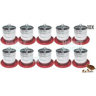 Imagem de  Kit 10 Comedouro Tubular 3KG Para Frango Galinha Pinto Aves Ração Gra
