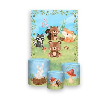 Imagem de Painel De Festa Vertical 1,50 x 2,20 + Trio De Capas Cilindro - Animai