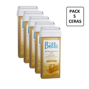 Imagem de Kit 5 Refil Cera Roll-On 100G Depilação Depil Bella Cera Mel