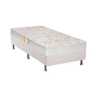 Imagem de Conjunto Box Solteiro: Colchão Espuma Castor D28 Sleep Max + Base CRC Courano White (88x188)