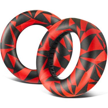 Imagem de SOULWIT Almofadas Auriculares de Substituição para Sony Playstation 5 Pulse PS5 3D Wireless Headset, Almofadas Auriculares com Espuma para Isolamento de Ruído - Couro de Proteína Tempestade Vermelha