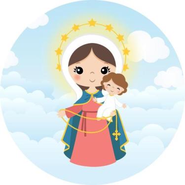 Imagem de Painel de Lona Redondo Religioso Nossa Senhora do Rosário - Fabrika de