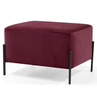 Imagem de Puff Decorativo 60cm Base Aço Status B-278 Veludo Marsala - Domi, Mars