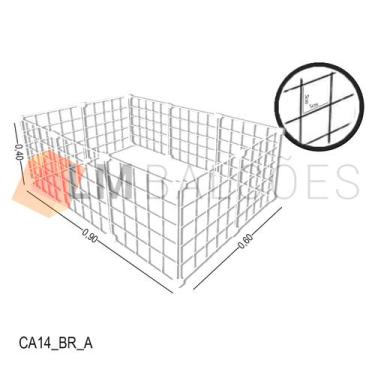 Imagem de Cercadinho Aramado Branco Para Pet - 0,90  X 0,40 X 0,60m - LM Balcoes