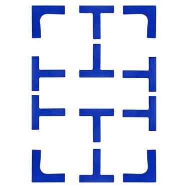 Imagem de YOKIVE Kit de marcação de quadra de pickleball de 12 peças, marcadores esportivos de linha de quadra de ângulo reto linhas de pickleball para badminton de tênis (azul)