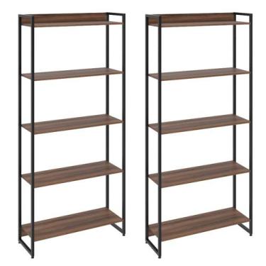 Imagem de Kit 2 Estantes Multiuso Escritório Industrial 5 Prateleiras Areta 186x