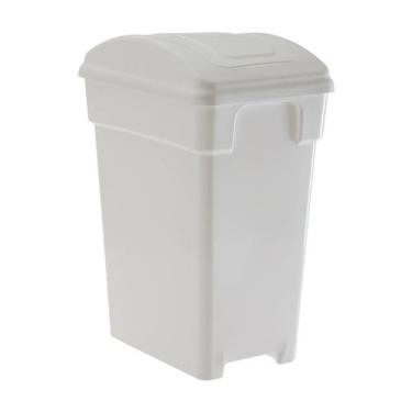 Imagem de Lixeira Plástico 5 Litros Com Tampa Vai Vem Branco - Pm