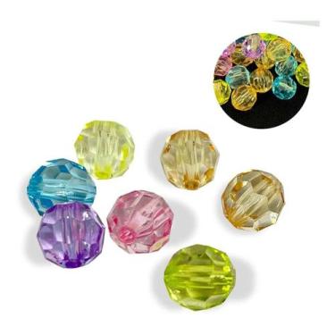 Imagem de Miçanga Bola Sextavada Cristal Colorida Passante 8mm 180un. - Adb