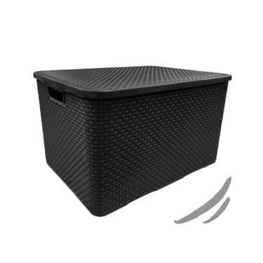 Imagem de Caixa Organizadora Rattan Plastica c/ Tampa Pequena 7 Litros - Arqplas