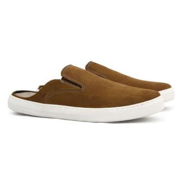 Imagem de Mule Masculino Couro Nobuck West Bulls Anatômico Moda Casual, 39, Marr