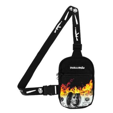 Imagem de Mini Bolsa Lateral Shoulder Bag Masculina Pega Visão Fogo Dollar Seque